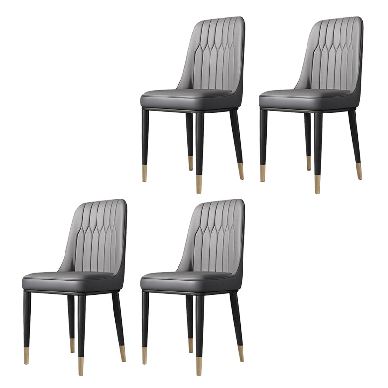 Chaises de salle à manger sans bras de style moderne de chaise latérale de salle à manger en métal