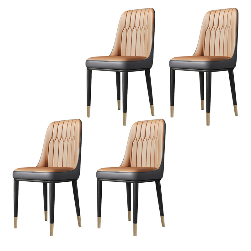 Chaises de salle à manger sans bras de style moderne de chaise latérale de salle à manger en métal