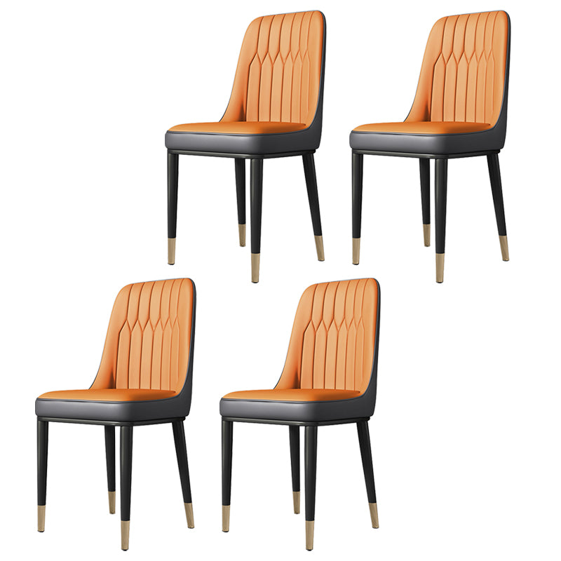 Chaises de salle à manger sans bras de style moderne de chaise latérale de salle à manger en métal