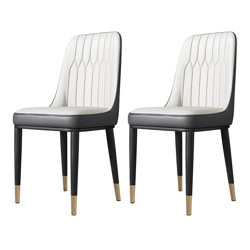 Chaises de salle à manger sans bras de style moderne de chaise latérale de salle à manger en métal