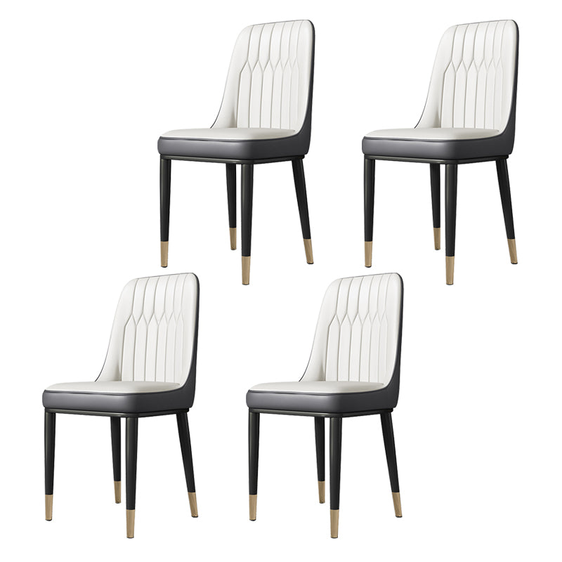 Chaises de salle à manger sans bras de style moderne de chaise latérale de salle à manger en métal