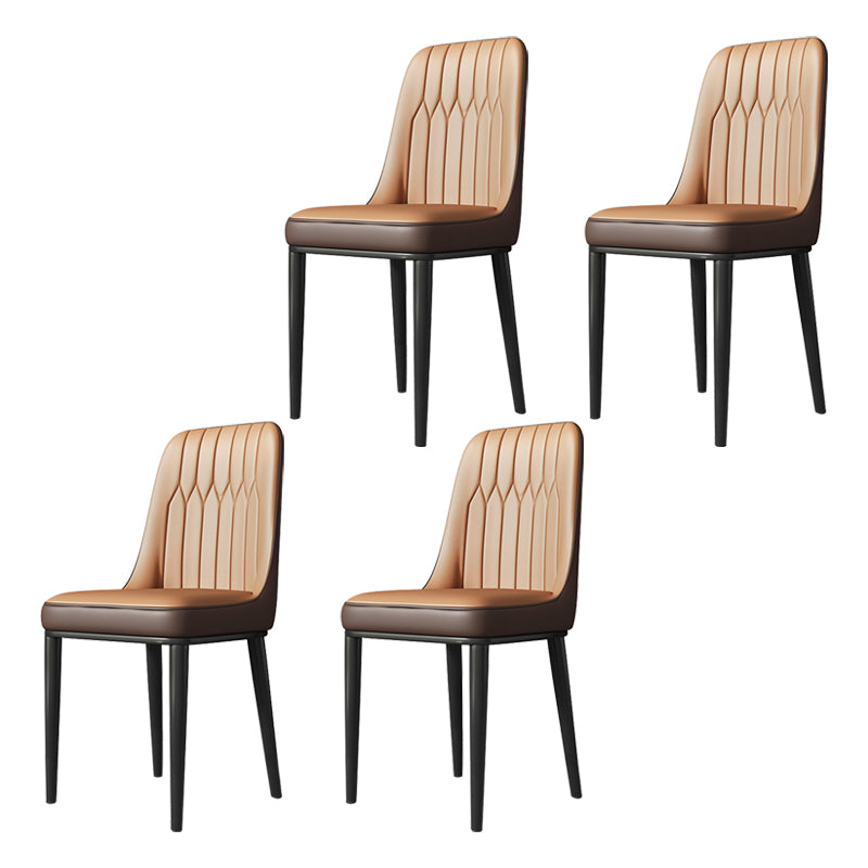 Chaises de salle à manger sans bras de style moderne de chaise latérale de salle à manger en métal