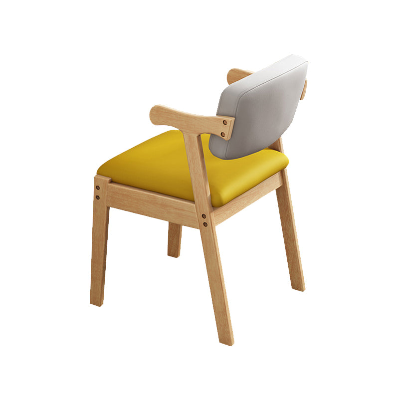 Contemporary Wood Indoor Open Back Dining Side Chair 20'' Wide Dining Chair