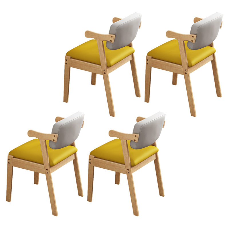 Contemporary Wood Indoor Open Back Dining Side Chair 20'' Wide Dining Chair