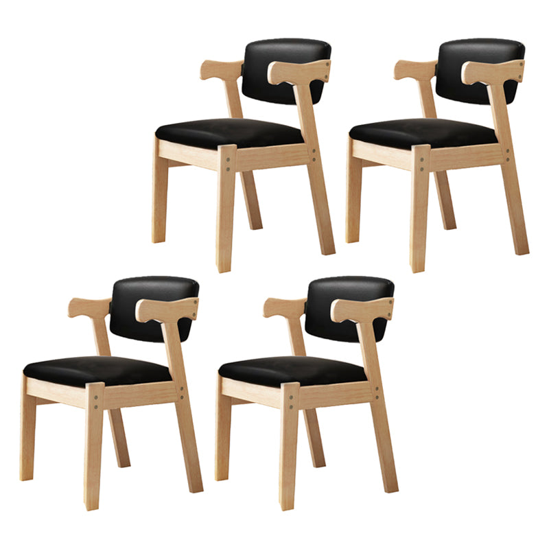 Contemporary Wood Indoor Open Back Dining Side Chair 20'' Wide Dining Chair