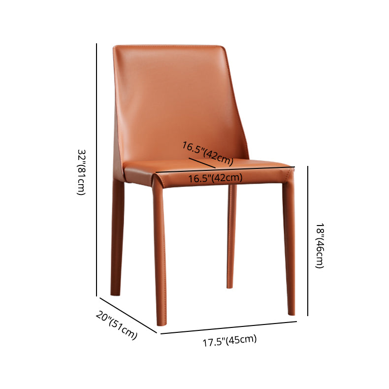 Faux Leather Contemporary Dining Room Chairs Matte Finish Solid Back Dining Arm Chairs