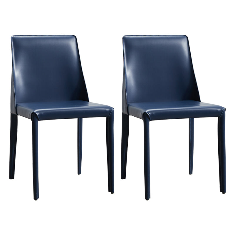 Faux Leather Contemporary Dining Room Chairs Matte Finish Solid Back Dining Arm Chairs