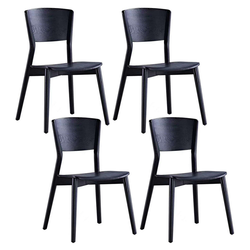 Industrial Style Solid Wood Side Chair Black Open Back Dining Side Chair