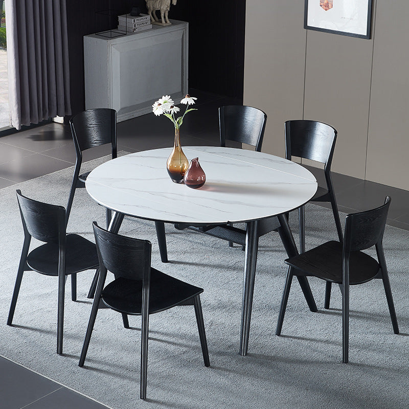 Industrial Style Solid Wood Side Chair Black Open Back Dining Side Chair
