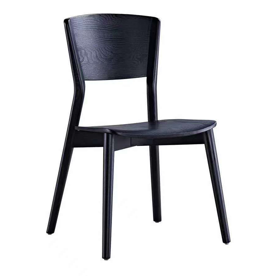 Industrial Style Solid Wood Side Chair Black Open Back Dining Side Chair