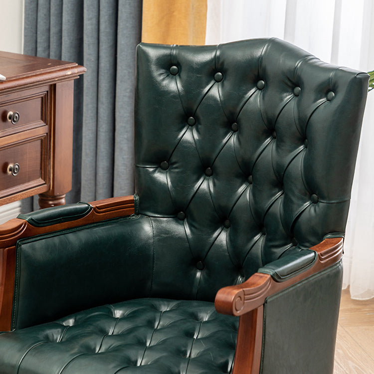 Victorian Dining Arm Chair Solid Back Side Chair with 4 Wood Legs for Home Use