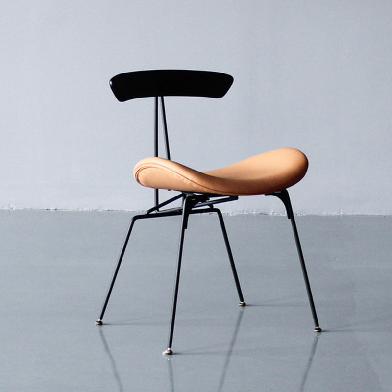 Industrial Chair with Metal Base 29"H Open Back Dining Side Chair for Restaurant