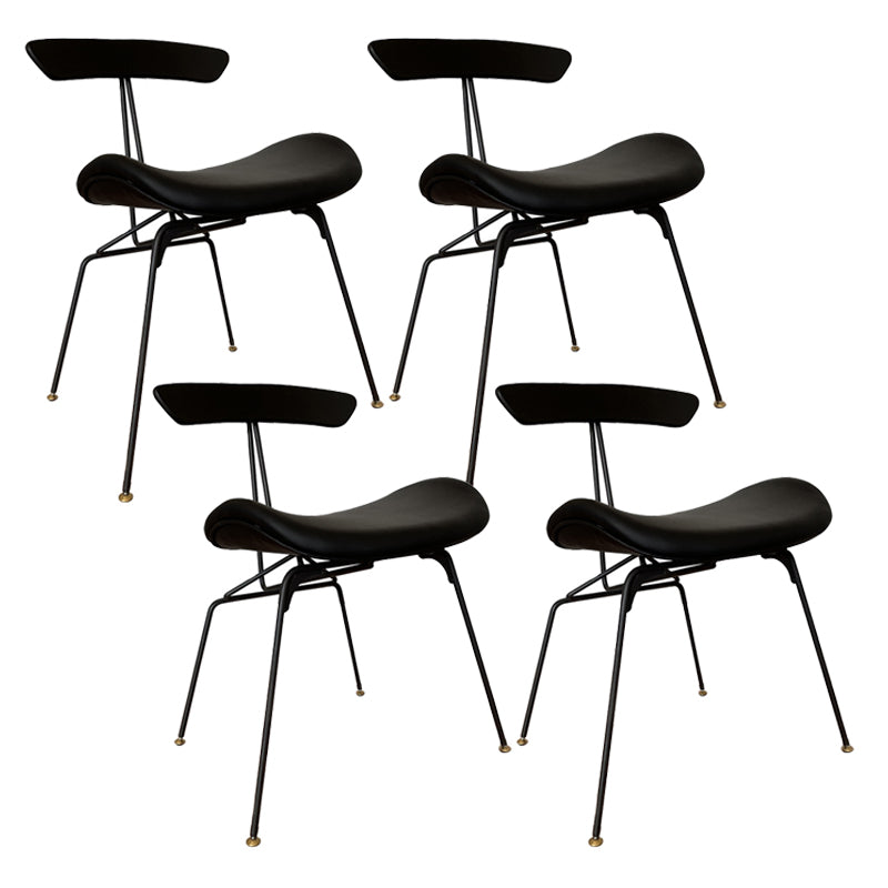 Industrial Chair with Metal Base 29"H Open Back Dining Side Chair for Restaurant