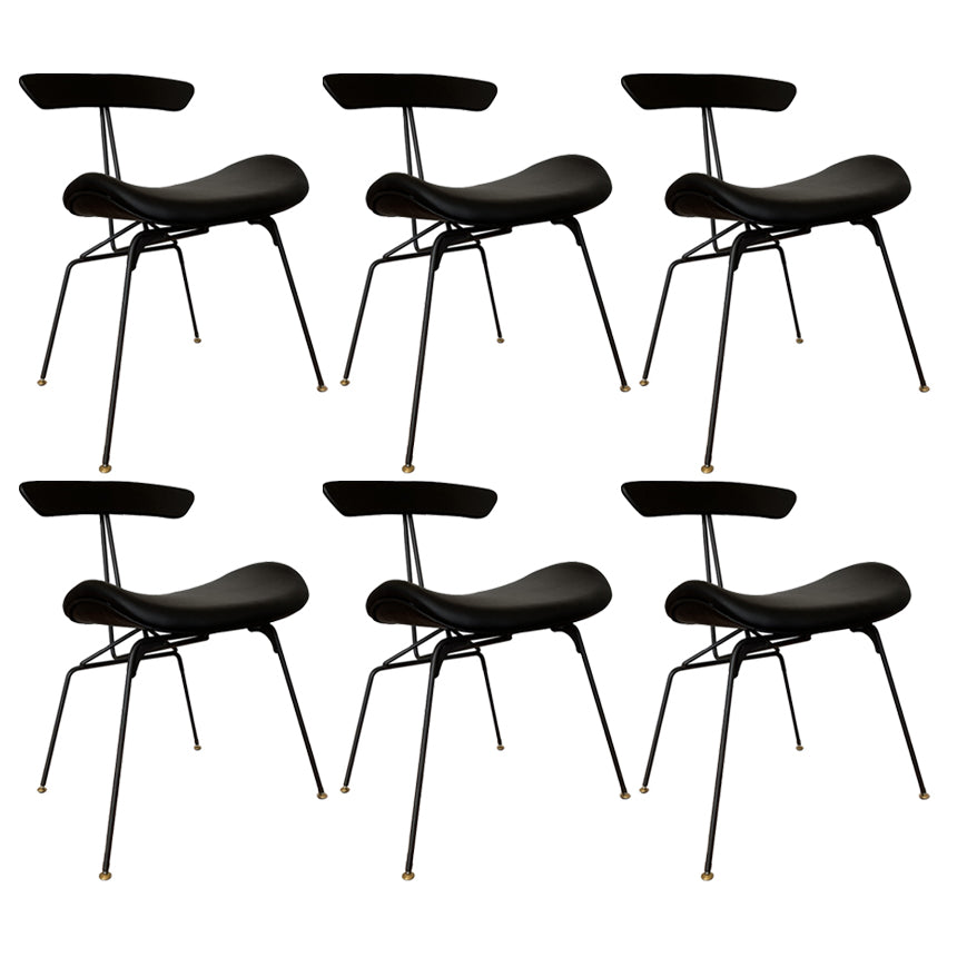Industrial Chair with Metal Base 29"H Open Back Dining Side Chair for Restaurant