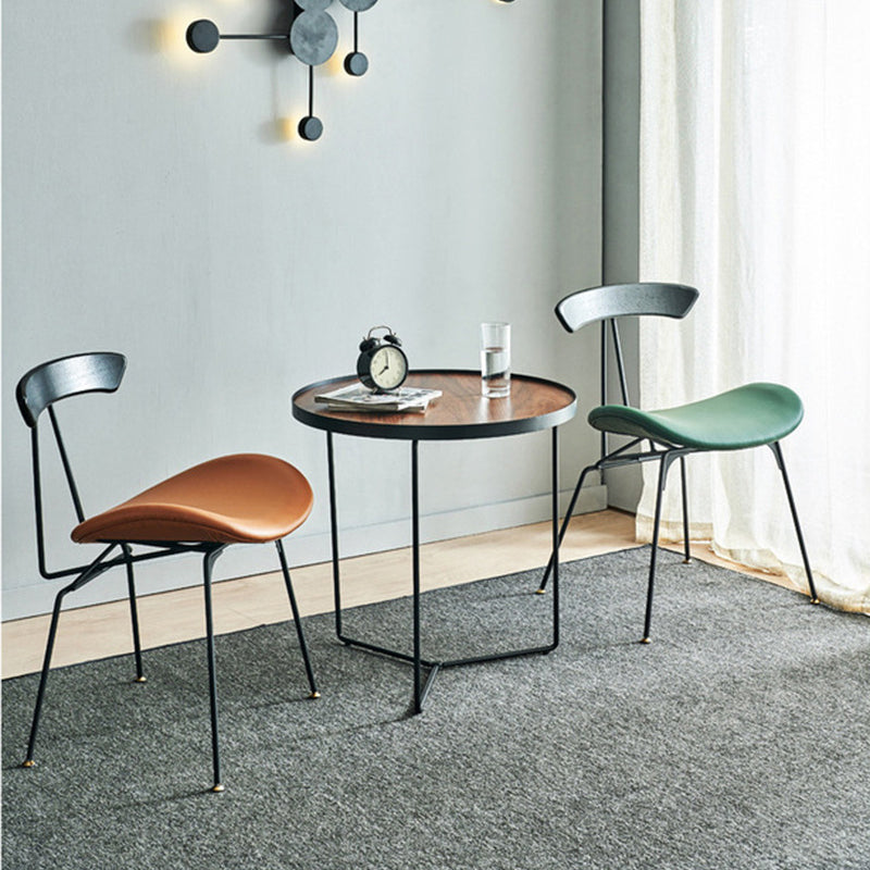 Industrial Chair with Metal Base 29"H Open Back Dining Side Chair for Restaurant