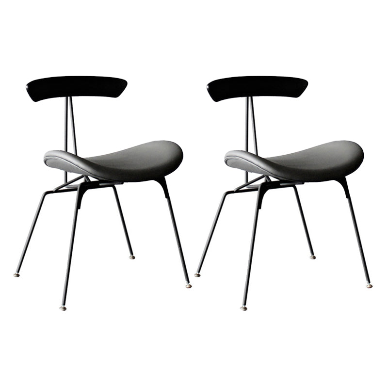 Industrial Chair with Metal Base 29"H Open Back Dining Side Chair for Restaurant