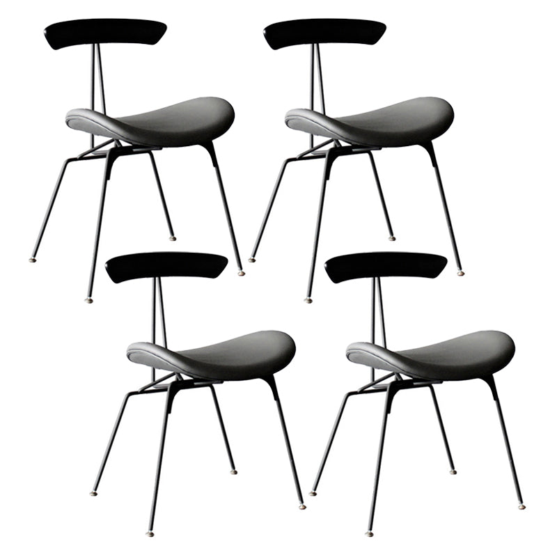 Industrial Chair with Metal Base 29"H Open Back Dining Side Chair for Restaurant