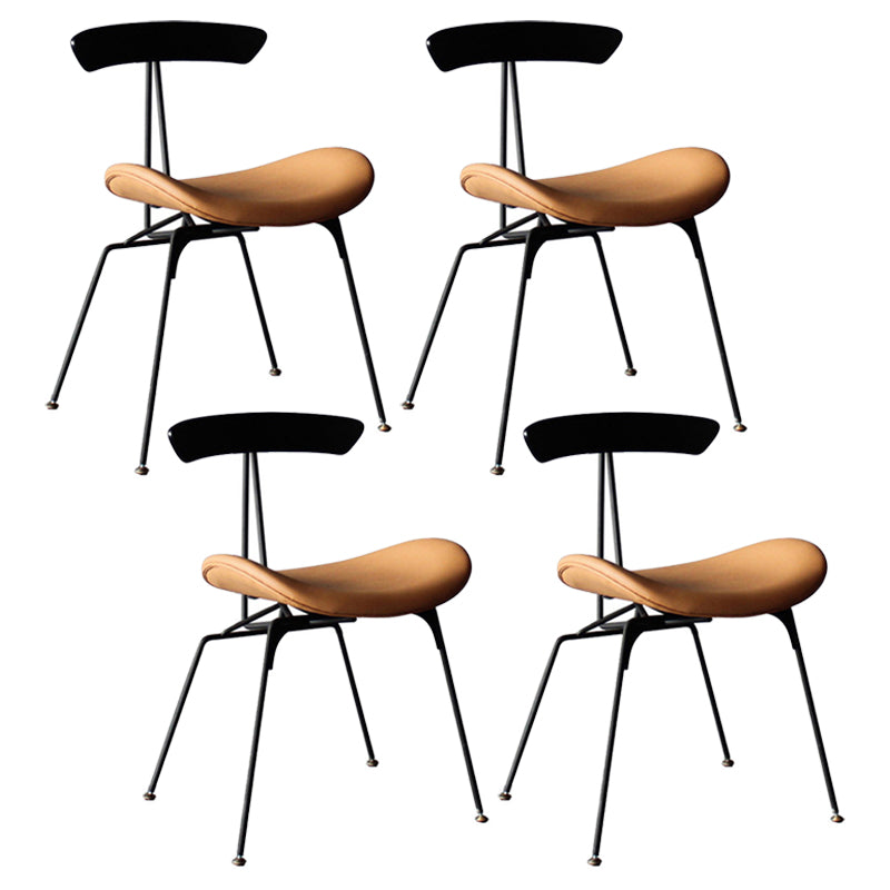 Industrial Chair with Metal Base 29"H Open Back Dining Side Chair for Restaurant