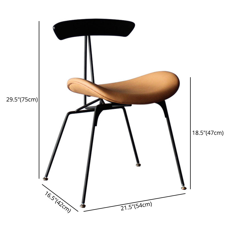Industrial Chair with Metal Base 29"H Open Back Dining Side Chair for Restaurant