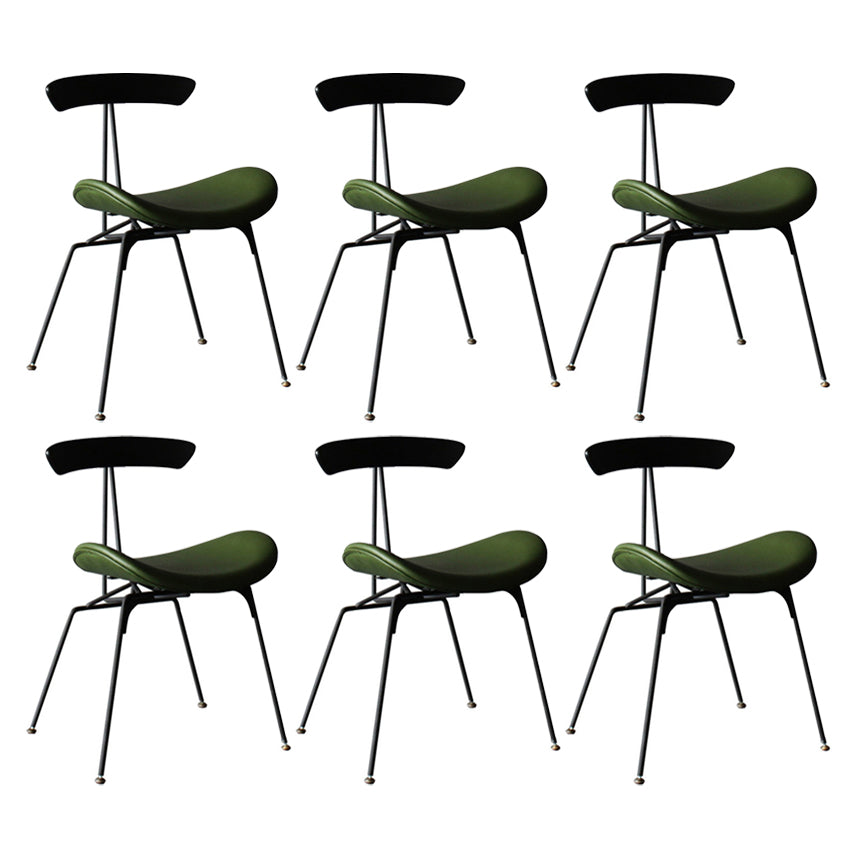 Industrial Chair with Metal Base 29"H Open Back Dining Side Chair for Restaurant