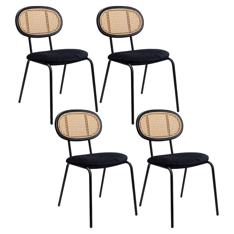 Modern Style Metal Dining Room Kitchen Chairs Set Open Back Dining Side Chair