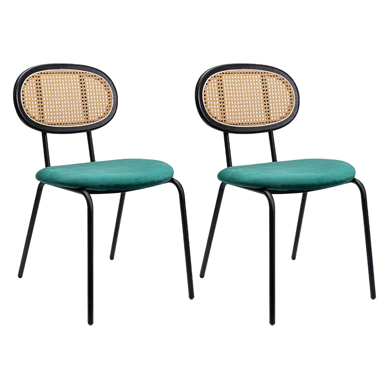 Modern Style Metal Dining Room Kitchen Chairs Set Open Back Dining Side Chair