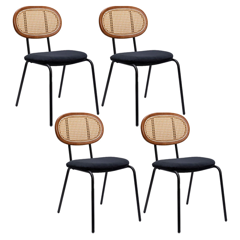 Modern Style Metal Dining Room Kitchen Chairs Set Open Back Dining Side Chair