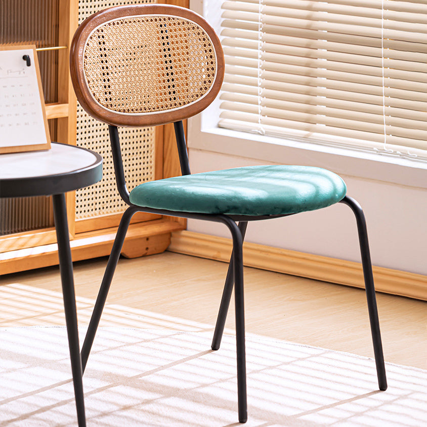 Modern Style Metal Dining Room Kitchen Chairs Set Open Back Dining Side Chair