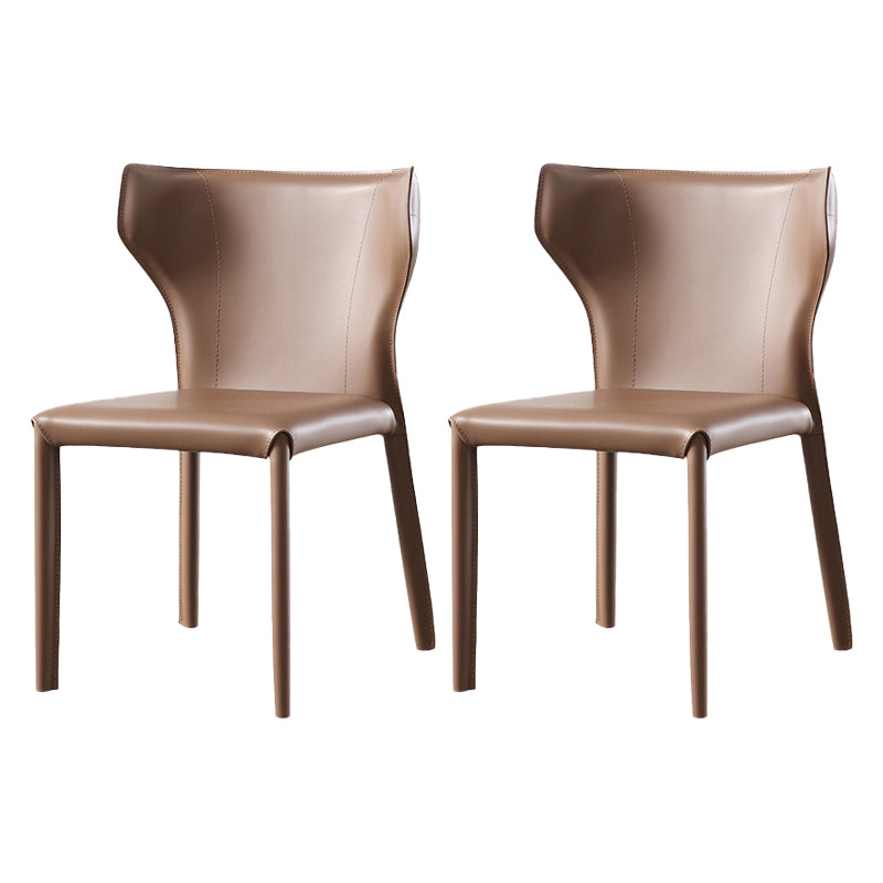 Faux Leather Modern Dining Room Chair Matte Finish Wingback Side Dining Chair