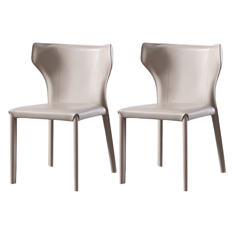 Faux Leather Modern Dining Room Chair Matte Finish Wingback Side Dining Chair