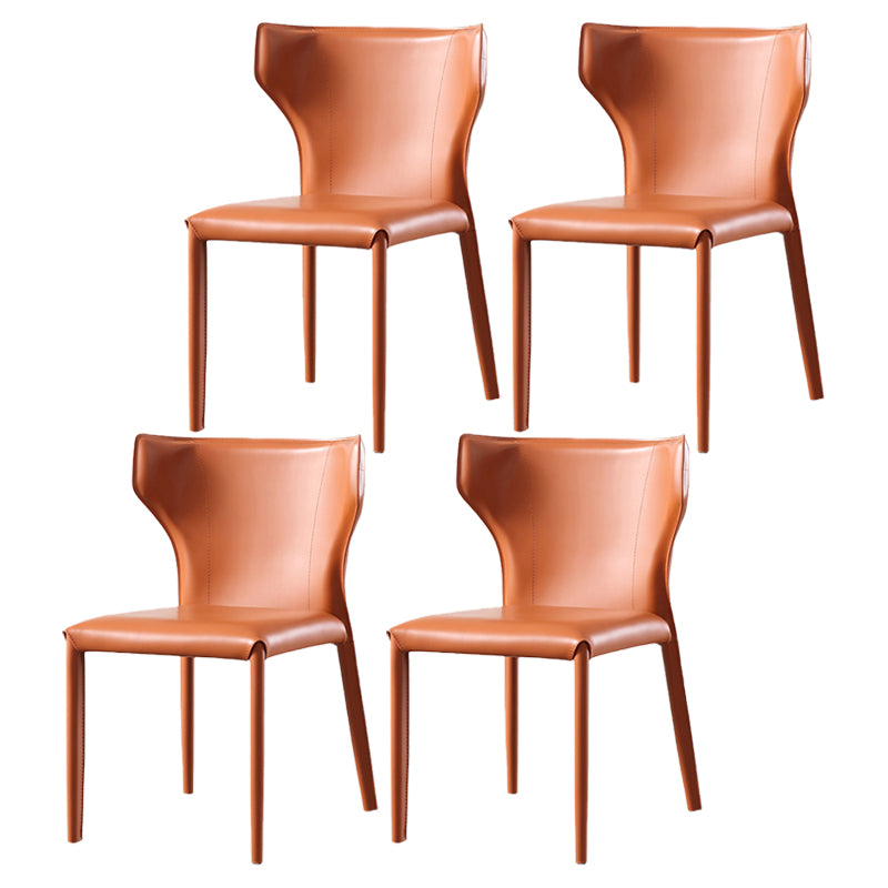 Faux Leather Modern Dining Room Chair Matte Finish Wingback Side Dining Chair