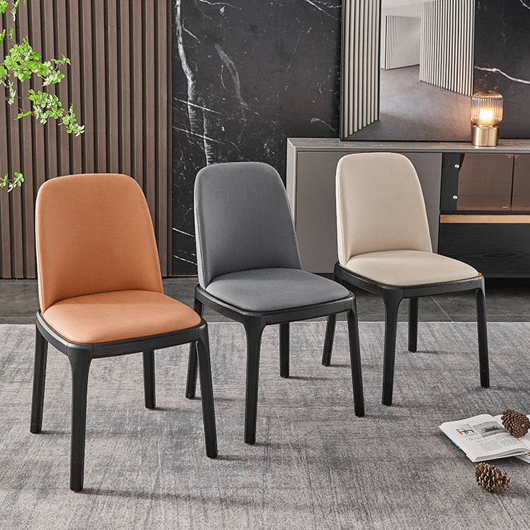 Contemporary Side Chair Dining Room Side Chair Set with Solid Wood Legs
