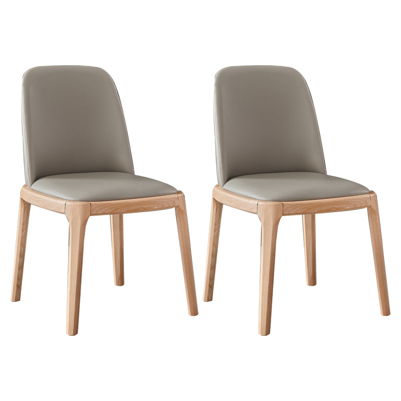 Contemporary Side Chair Dining Room Side Chair Set with Solid Wood Legs