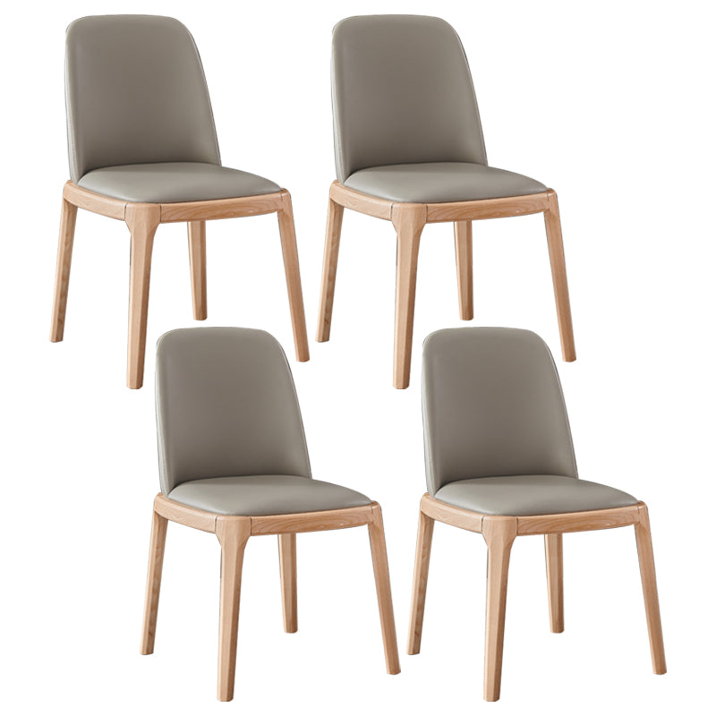 Contemporary Side Chair Dining Room Side Chair Set with Solid Wood Legs