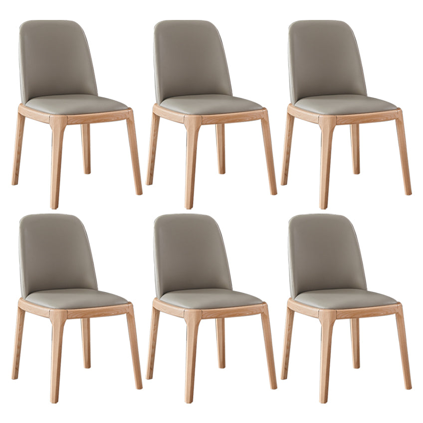 Contemporary Side Chair Dining Room Side Chair Set with Solid Wood Legs