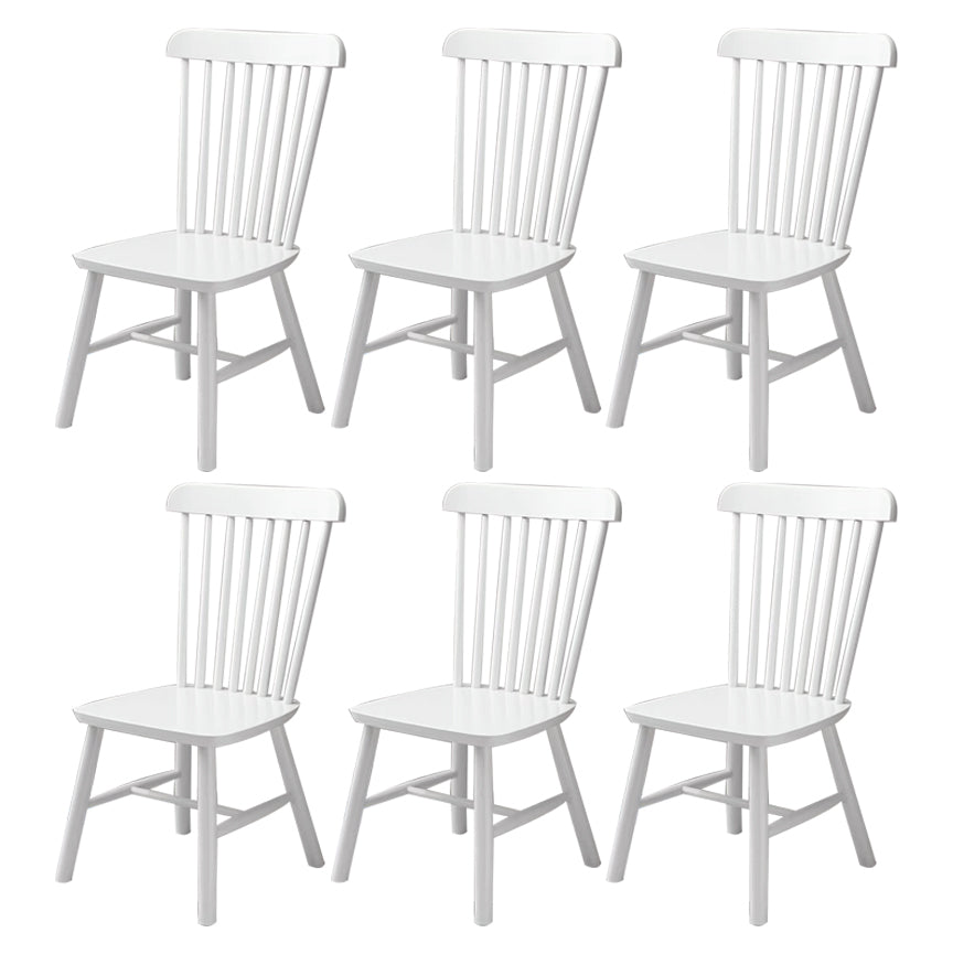 Contemporary Dining Chair Slat Back Side Chair with Wood Legs for Home Use