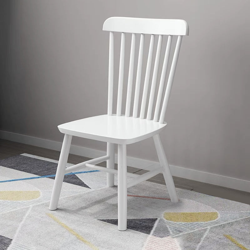 Contemporary Dining Chair Slat Back Side Chair with Wood Legs for Home Use