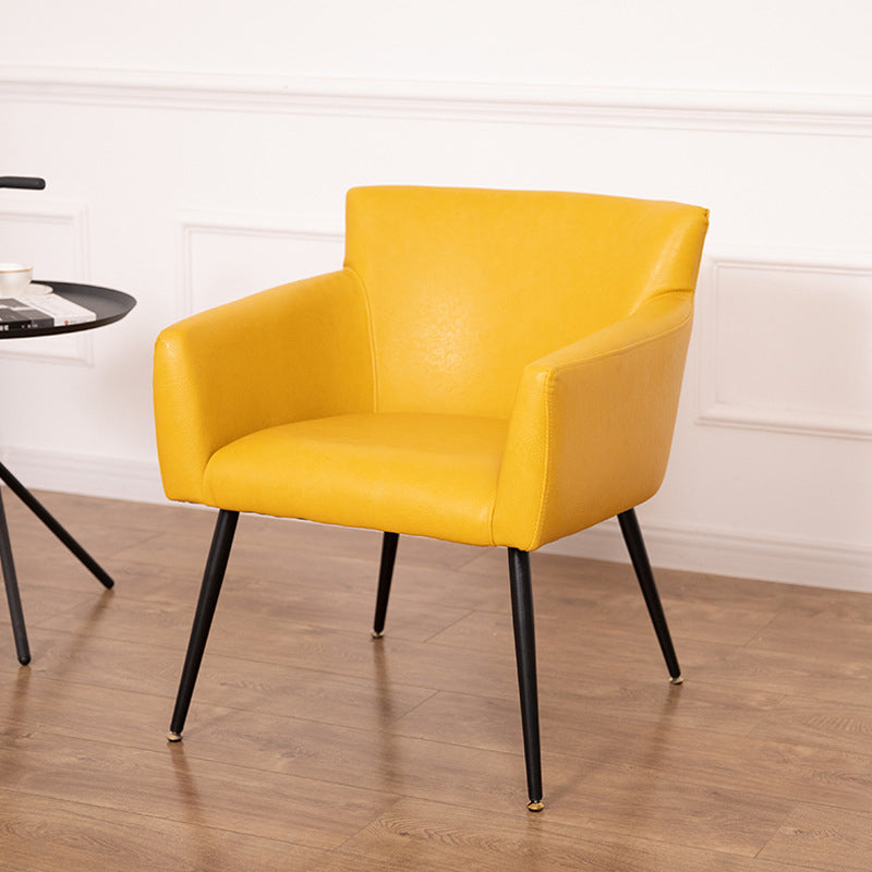 Contemporary Chairs Kitchen Parsons Dining Armchair with Carbon Steel Legs