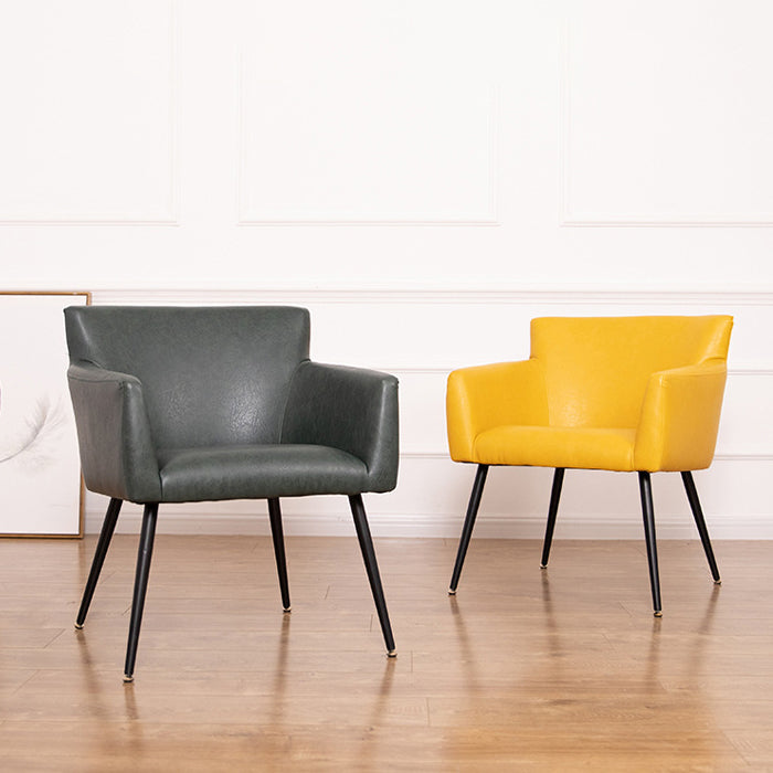Contemporary Chairs Kitchen Parsons Dining Armchair with Carbon Steel Legs