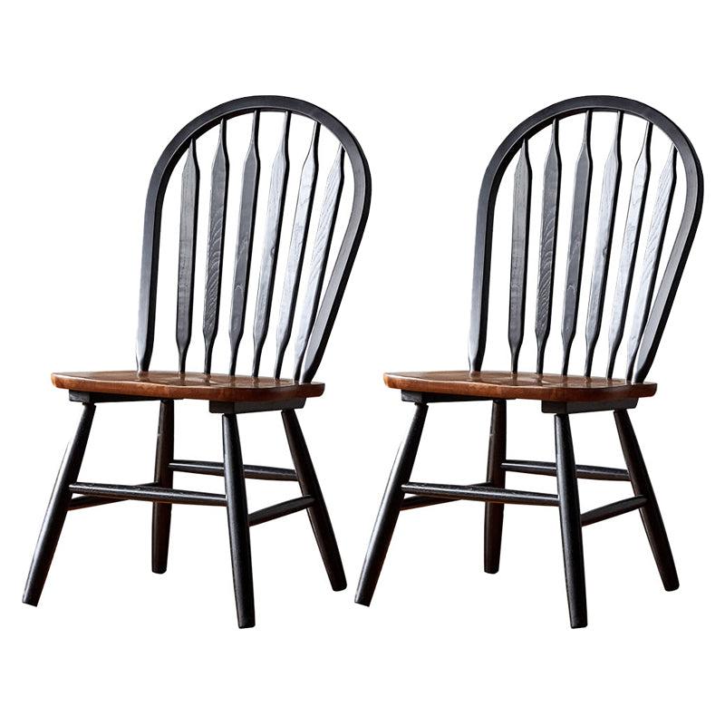 Traditional Style Dining Chair Solid Wood Windsor Back Side Chair for Home