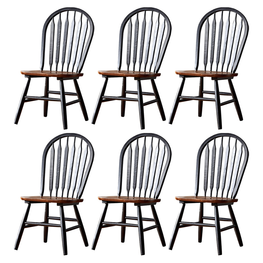 Traditional Style Dining Chair Solid Wood Windsor Back Side Chair for Home