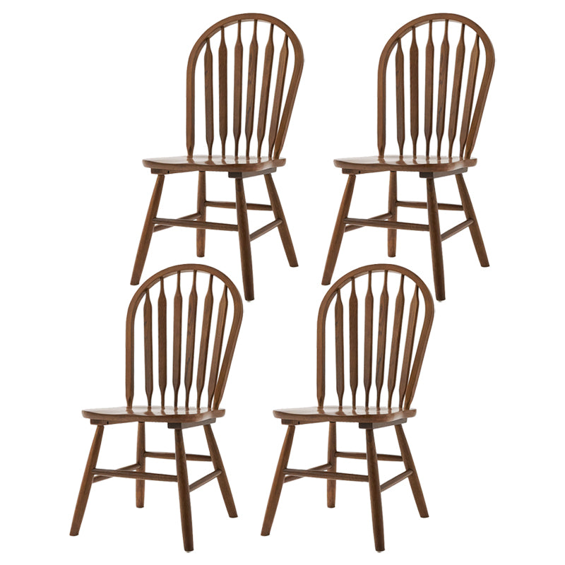 Traditional Style Dining Chair Solid Wood Windsor Back Side Chair for Home