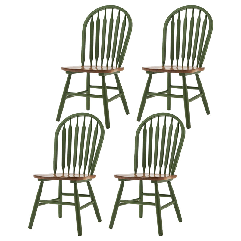 Traditional Style Dining Chair Solid Wood Windsor Back Side Chair for Home