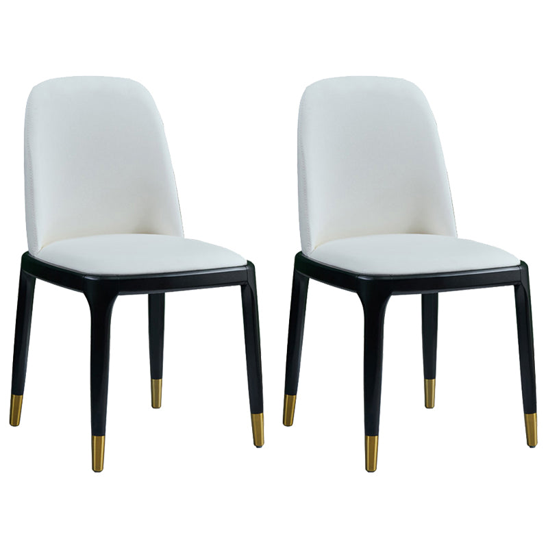 Faux Leather Industrial Dining Room Chair Matte Finish Solid Back Dining Chair
