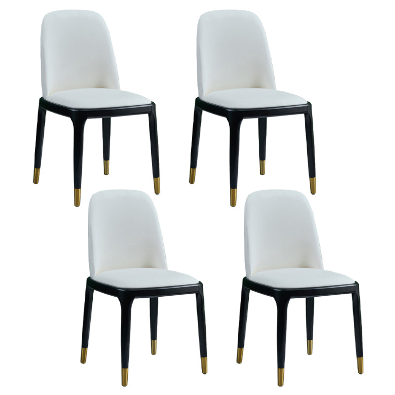 Faux Leather Industrial Dining Room Chair Matte Finish Solid Back Dining Chair