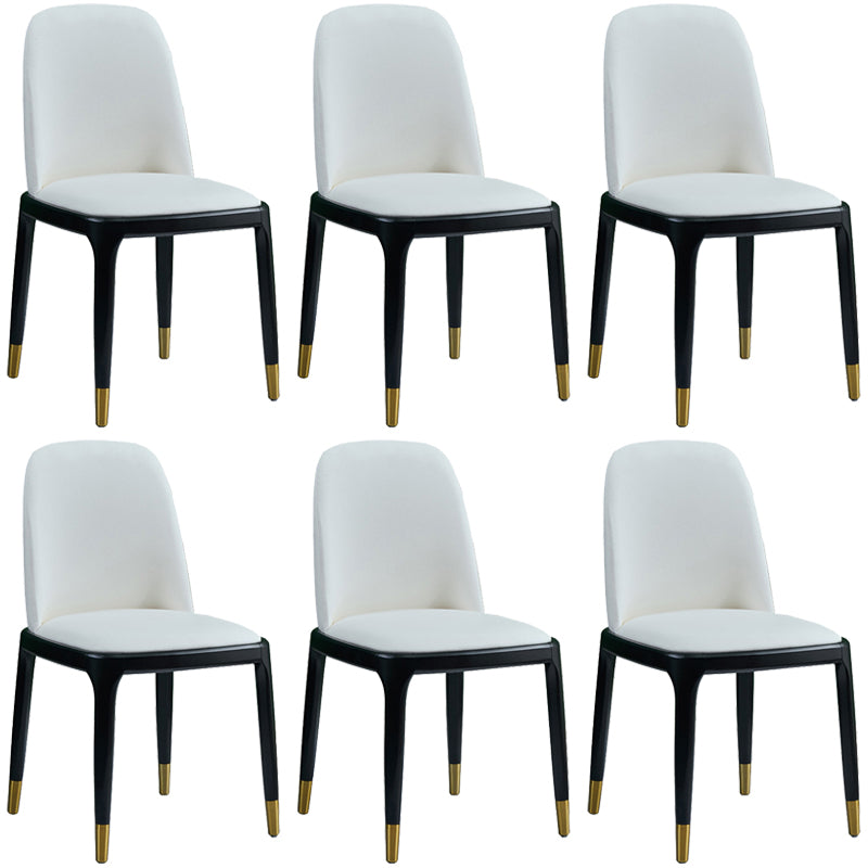 Faux Leather Industrial Dining Room Chair Matte Finish Solid Back Dining Chair