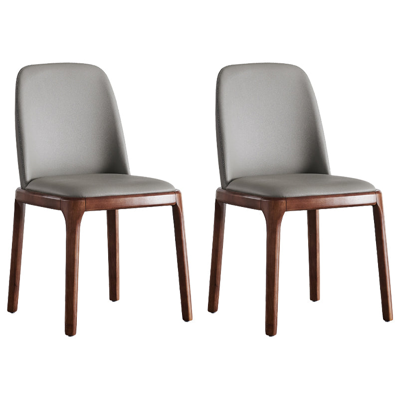 Faux Leather Industrial Dining Room Chair Matte Finish Solid Back Dining Chair