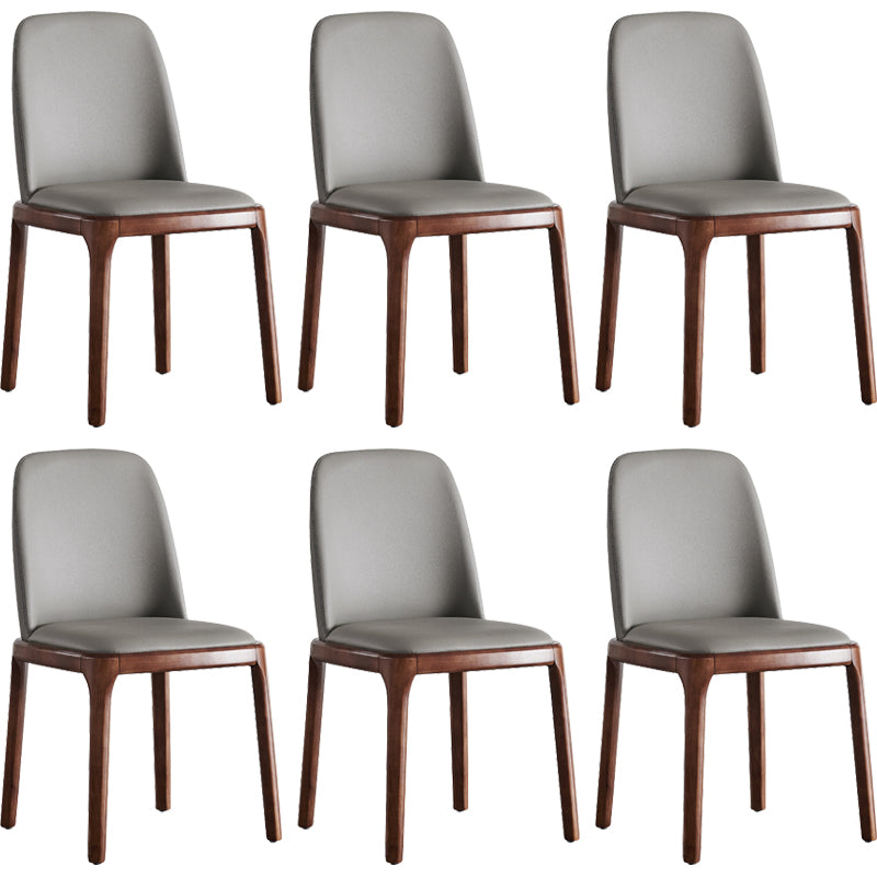 Faux Leather Industrial Dining Room Chair Matte Finish Solid Back Dining Chair