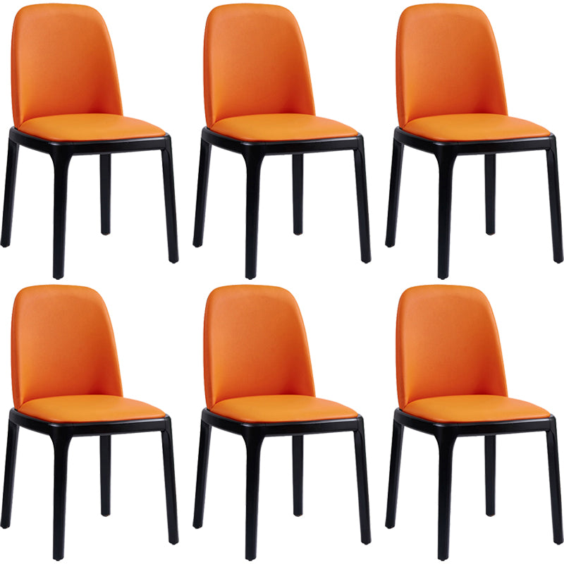 Faux Leather Industrial Dining Room Chair Matte Finish Solid Back Dining Chair