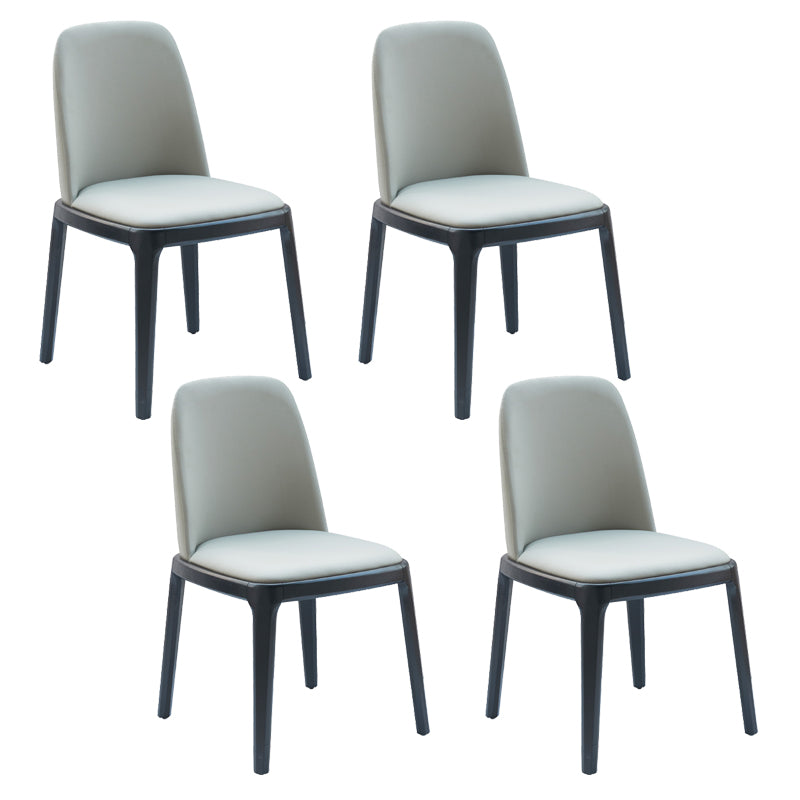 Faux Leather Industrial Dining Room Chair Matte Finish Solid Back Dining Chair
